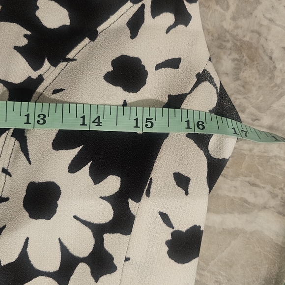 Kasper Black White Floral Sleeveless A-Line Dress Size 4 Career Church Wedding - Picture 5 of 9